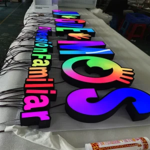 Customized Acrylic RGB Luminous Letter Logo LED Letter Lamp Waterproof Outdoor 3D Billboard Logo