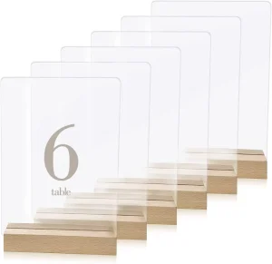 Customized Acrylic Sign With Base Acrylic Wedding Table Digital Stand for Parties Events Offices