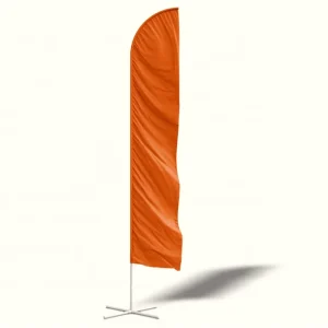 Customized Advertising Feather Flag Solid Color Orange Water Injection Flag