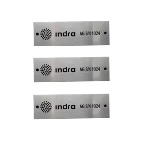 Customized Advertising Nameplate Stainless Steel Etched Corrosion Resistant Sheet Metal Fabrication 0.05mm