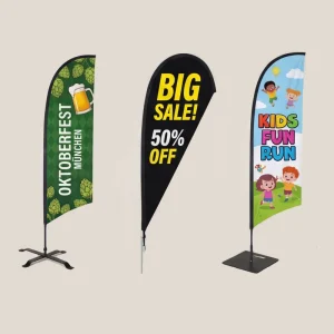 Customized Advertising Teardrop Flag Feather Banner Stands Outdoor Beach Flag for Business Promotion