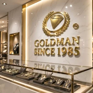 Customized Anti-Fingerprint Mirrored Gold Signage Company 3D Logos Sign Wall Decor Letter 3D Metal Sign