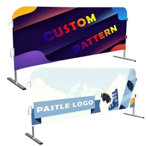 Customized Barricade Barrier Jacket Events Fence Mesh Cover Colorful Street Elastic Fence Banner