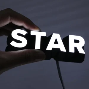 Customized Bevel Edge Luminous Acrylic Letter Front Lit Acrylic LED Channel Letters for Advertising