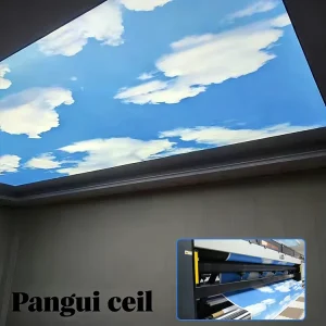 Customized Blue Sky White Clouds Design Translucent Ceiling UV Printed Ceiling Panel Light Box PVC Stretch Ceiling for Home