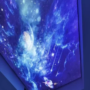 Customized Blue Sky White Clouds Starry Sky Tension Fabric Ceiling Office Fireproof Film Fabric LED Luminous Light Box