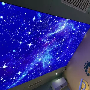 Customized Blue Sky White Clouds Starry Sky Tension Fabric Fabric Ceiling Fireproof Fabric SEG Luminous Light Box