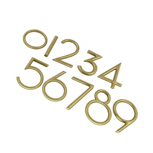 Customized Brass Acrylic Aluminum 3D Spherical Design Hotel House Number High-end Wall Mounting Three-dimensional Letters