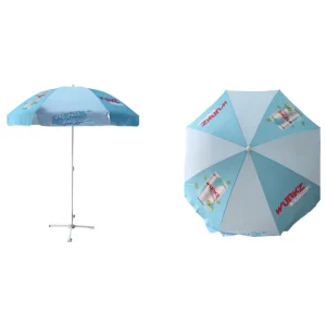 Customized Color Logo Big Parasol Outdoor Garden Sun Umbrellas 48 Inches Advertising Beach Umbrella