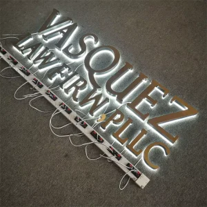 Customized Color Rose Gold Stainless Steel Back Lit Led Letter Sign for Outdoor Signage
