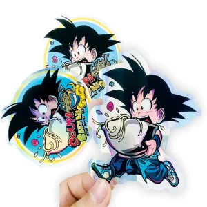 Customized Colorful PVC Transparent Self Adhesive Vinyl Sticker Waterproof Hot Stamping Holographic CMYK Color Shape UV Printed
