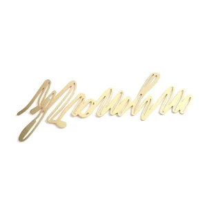 Customized Design Letter Shape Hollow Gold Plated Bookmark Metal Bookmark