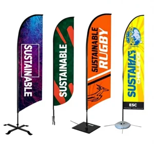 Customized Digital Printing Advertising Banners Pennant Style Teardrop Feather & Beach Flags Waterproof & Durable