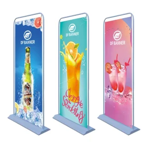 Customized Door Shape Poster Stand Durable Aluminum Frame Display Stand Outdoor Indoor Advertising Retail Trade Shows Windproof