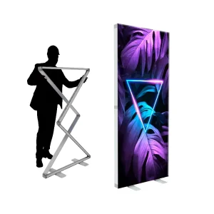 Customized Double Sided Custom Printing SEG LED Backdrop Frameless Tension Fabric LED Light Box for Trade Show Display Booth