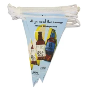 Customized Double Sided Printed Waterproof Vinyl Polyester Outdoor Hanging Flag Banner Pennant Flags String Bunting Custom Size