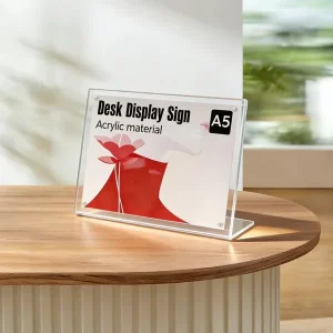 Customized Eco Friendly Acrylic A5 Magnetic Desk Display Sign Holder Horizontal Vertical Tabletop Stand