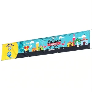 Customized Eco Friendly Waterproof Frontlit Flex Glossy Outdoor Mesh Fabric Double Sided Inkjet Printed Polyester Advertising