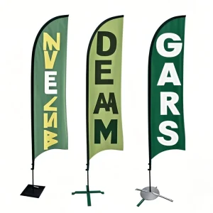 Customized Factory Designed Open Logo Road Flag Poles Teardrop Beach Feather Flag for Business Event Use