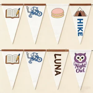 Customized Felt Eco Friendly Felt Pennant Banner Custom Logo Triangle Flag Personalized Sign for Independence Day