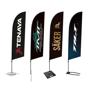 Customized Flag Banner With Pole Stand Exhibition Event Advertising Feather Beach Flag Banners