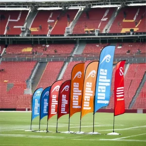 Customized Full Fiberglass Flag Pole Feather Teardrop Design Advertising Automotive Education Insurance Industries Beach Flags