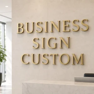 Customized Gold 3D Metal Letter Sign Non Illuminated Business Logo for Office Reception Wall Metal Letter Sign
