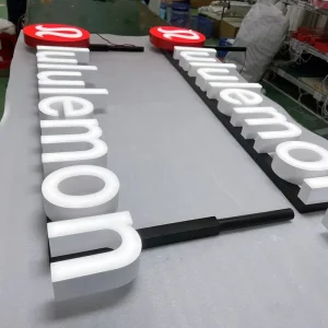 Customized Hanging up From Roof Led Channel Letter Front Lit Rimmless Fruit Store Led Signage