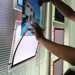 Customized Indoor Advertising LED Real Estate Posters Light Box Magnetic Crystal Frame Slim LED Light Box