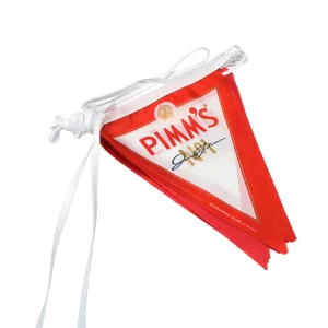 Customized Indoor Outdoor Decor Display Banner 20x30cm 40x30cm 110g Fabric Pennant Triangle Hanging Flag