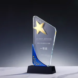 Customized K9 Crystal Hourglass Trophy Painted Handmade Durable Creative Business Gift Medal Souvenir