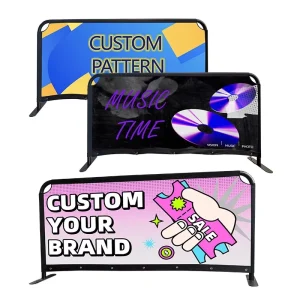 Customized Large Format Art Show Fence Advertising Pedestrian Barrier 1M X 2M Cafe barrier Banner For Planter Advertising Post