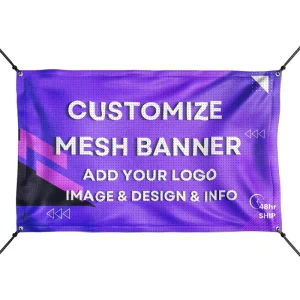 Customized Large Size Portable Waterproof Vinyl Outdoor Promotional Banner with UV Resistant Durable Fabric