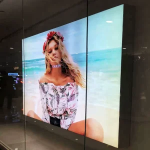 Customized Large Size Rectangle Shopping Mall New HD UV Printed Wall Mounted Frameless Fabric LED Sign Light Box