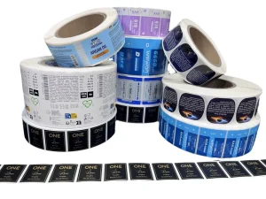 Customized Logo Oil Proof Adhesive PVC Waterproof Sticker Rolls for Packaging Labels