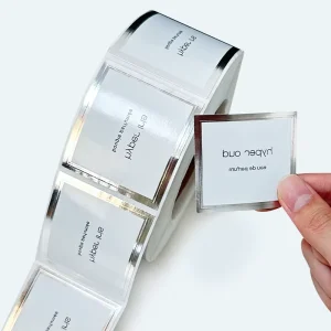 Customized Logo PVC Waterproof Packaging Label Private Matte Silver Sticker for Candle Craft Photo Frame