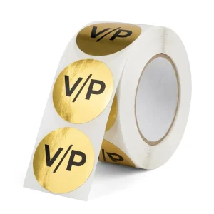 Customized Logo Printing Adhesive Stickers Waterproof Die Cut Holographic Gold Foil Transparent Vinyl Labels UV Resistant 3 5