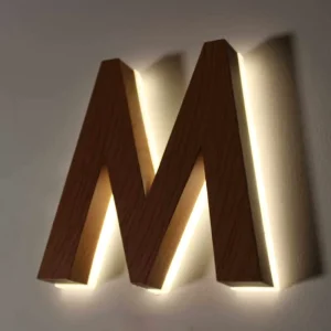 Customized Luminous Letters Stainless Steel LED Backlit Light Box Signboard with Metal Font for Commercial Advertising Use