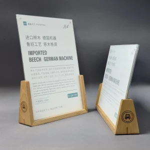 Customized Luxury Light Weight Eco Friendly Foldable Removable Table Price List Display Stand Menu Sign Easy Assembly