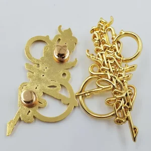 Customized Metal 3D Hollow Design Pins Personalized Shapes Gold-plated Badges