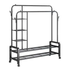 Customized Metal Cloth Hanger Floor Garment Rack Heavy Duty Rail Retail Clothing Display Rack Living Room Furniture