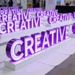 Customized Metal Letters LED Lighting IP54 Weatherproof Indoor Outdoor Use Company Reception Salon Commercial Image Logo