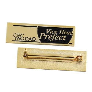 Customized Metal Name Badge Gold Nickle Silver Plating Stamping Silk Screen Printing Soft Hard Enamel Finish Free Shape OEM