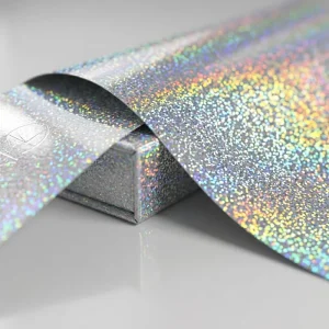 Customized Metallic Sliver Foil Rainbow Clear Holographic Foil Transfer Film Paper Hot Stamping Foil Rolls for Premium Packaging