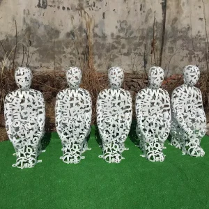 Customized Modern Metal Art Crafts Letters Human Decor Life Size Statue Garden Decoration Sculpture Hollow Figure for Sale