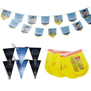 Customized Multi Color Triangle Bunting Flag Banners A5 Triangles Flag Decoration PVC String Flags