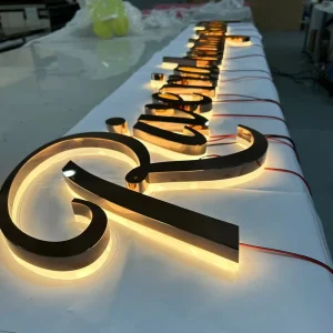 Customized Outdoor Indoor Company Logo 3D LED Illuminated Sign Channel Letter Metal LED Backlit Letter Sign