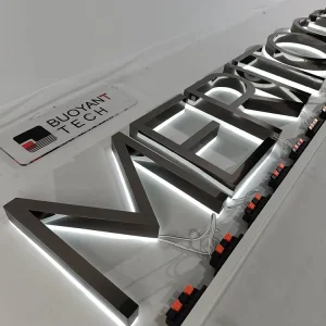 Customized Outdoor Indoor Light Up Letter Company Logo 3D Fonts Channel Letter Metal Mirror Surface LED Backlit Letter Sign