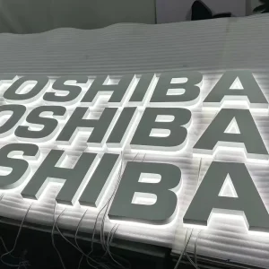 Customized Outdoor Indoor Light up Letter 3D Channel Letter Metal Mirror Surface LED Backlit Letter Sign