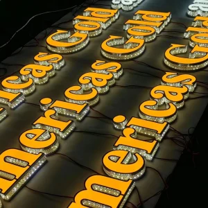 Customized Outdoor Waterproof 3D Side Illuminated Perforated Stainless Steel Letters Advertising Decoration Company Logo Signs